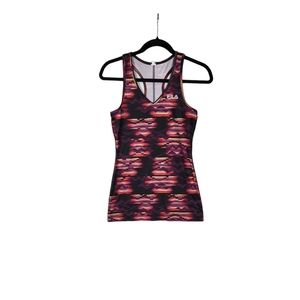 Fila athleisure performance Multicolor strip design raceback tank top size XS
